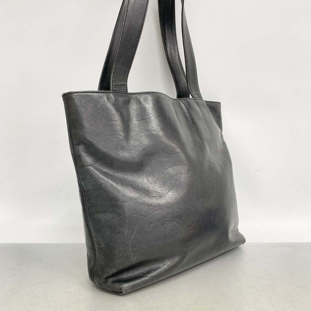 CHANEL Black Lambskin Leather Tote Bag - Picture 2 of 10